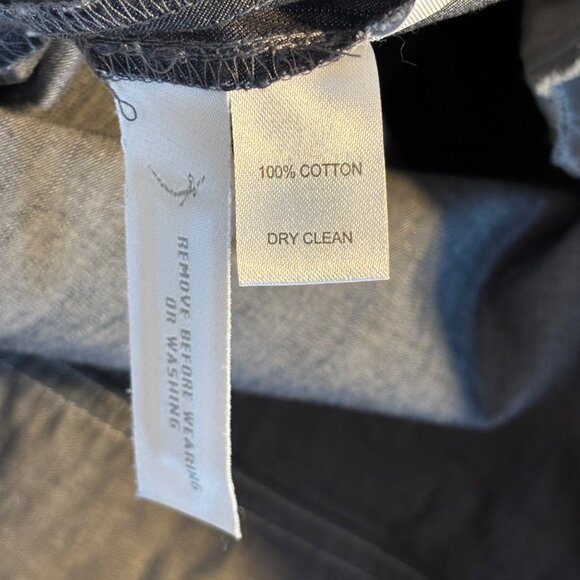 Ann Taylor Loft Petite Chambray A-Line Skirt 8P Paperbag Waist Tie & Pockets - Picture 4 of 6